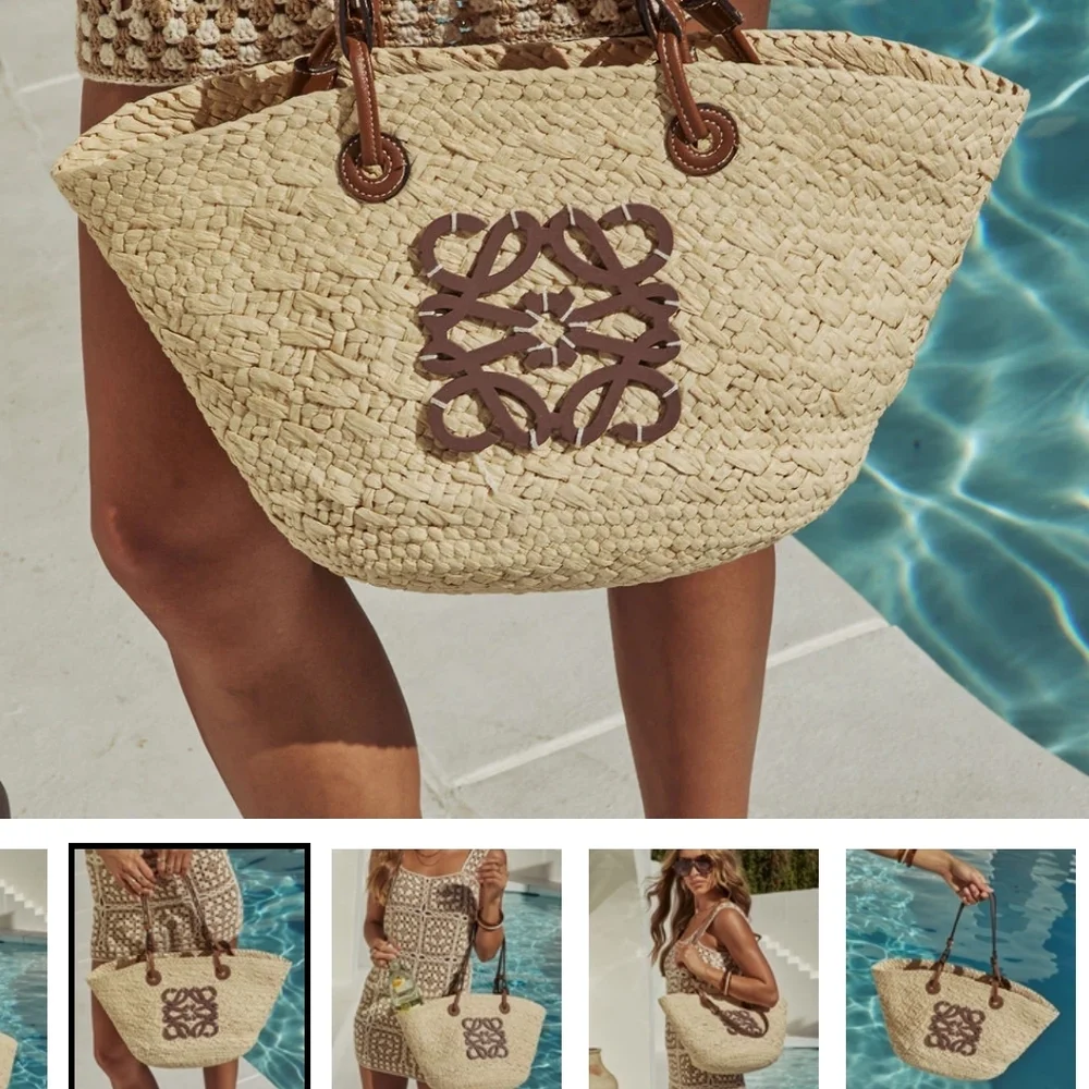 Elegant Cream Woven Tote Bag - Picture 5 of 5